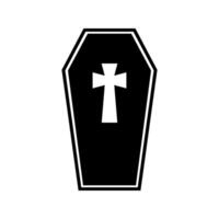 Coffin illustrated on white background vector