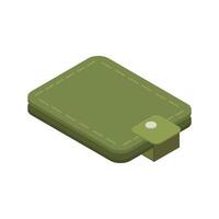 Illustrated isometric wallet vector