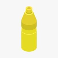 Illustrated isometric lemonade bottle vector