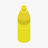 Illustrated isometric lemonade bottle vector