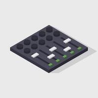 Illustrated isometric music mixer vector