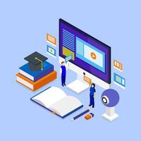 Isometric online education vector