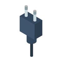 Isometric plug on a background vector