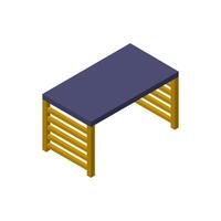 Isometric office desk on a background vector