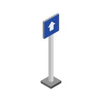 Isometric mandatory direction sign on a background vector