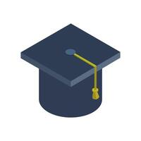 Isometric graduation hat on a background vector