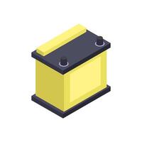 Illustrated isometric car battery vector