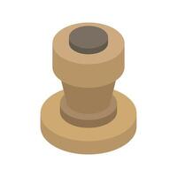 Illustrated isometric coffee tamper vector