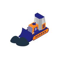 Isometric bulldozer on a background vector