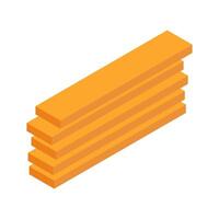 Illustrated isometric wooden planks vector