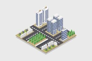 Illustrated isometric city vector