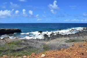 Beautiful View of Coastline Along the Coast of Aruba photo