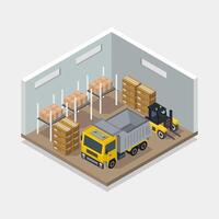 Warehouse Interior isometric illustrator vector