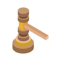 Judge hammer isometric on a background vector