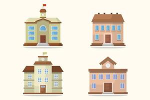 School building illustrated on white background vector