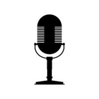 Vintage microphone illustrated on white background vector