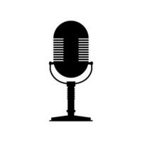 Vintage microphone illustrated on white background vector