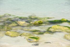 claro superficial aguas con rocas debajo agua foto