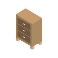 Bedside table isometric on a background vector