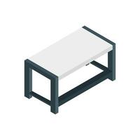 Isometric office desk on a background vector