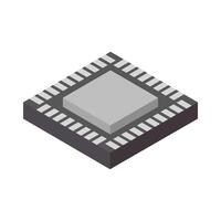 Isometric microchip on a background vector