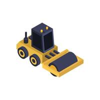 Isometric road roller on a background vector