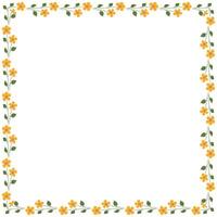 Vector hand drawn spring floral frame