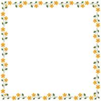 Vector hand drawn spring floral frame