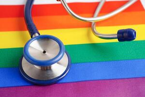 LGBT flag, rainbow color love symbol, pride month in June, vector illustration. photo