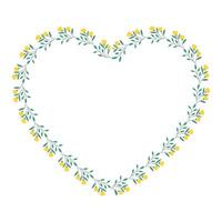 vector hand drawn flat design hearts border and frame