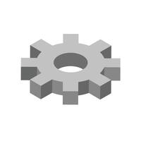 Gear wheel icon, isometric style on white background vector