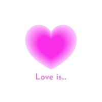 Love is vector pink heart bright love forever and ever vector