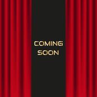 Red curtains vector performance coming soon gradient editable stroke