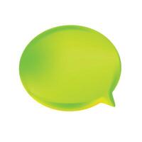 Vector 3d realistic render green round speech bubble balloon