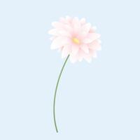 vector realistic detailed spring flower on blue background