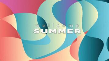 abstact dynamic fluid wave of vintage gradient for wellcome summer vector