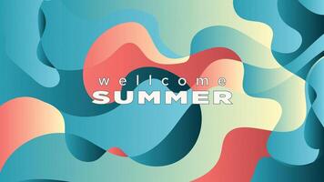 abstact dynamic fluid wave of vintage gradient for wellcome summer vector