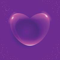 Vector a glass heart. Glossy heart shape