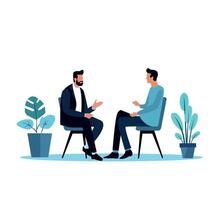 man are talking flat character illustration vector