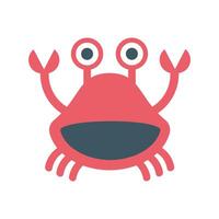 Vector funny cartoon crab. doodle flat clipart