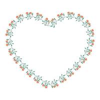 vector hand drawn flat design hearts border and frame