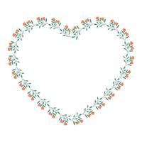 vector hand drawn flat design hearts border and frame