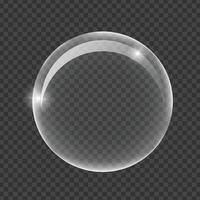 vector white transparent glass sphere glass or ball, shiny bubble glossy