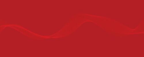 Vector abstract red background with dynamic red waves, lines and particles