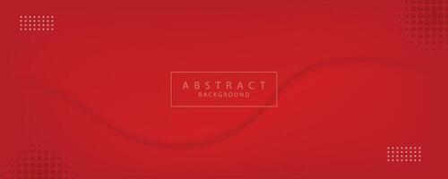 Vector abstract red gradient banner with dynamic red waves, lines and particles.