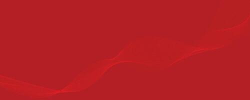 Vector abstract red background with dynamic red waves, lines and particles