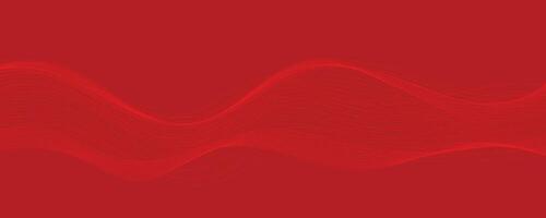 Vector abstract red background with dynamic red waves, lines and particles