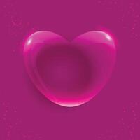 Vector a glass heart. Glossy heart shape