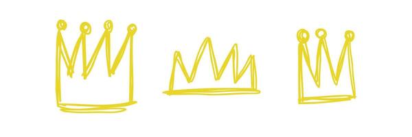 Hand drawn doodle crown. Vector illustration.