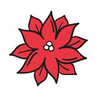 Floral poinsettia icon Flat illustration of floral poinsettia vector icon isolated on white background